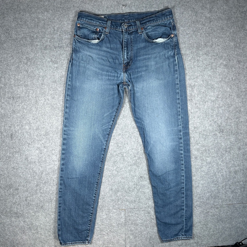 Levi's premium 512 Denim Jeans Mens 34x34(32x32) Blue‎ Slim Taper Big E red tab